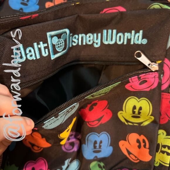 Walt Disney World Rainbow Mickey Mouse Backpack Neon Faces main image 9